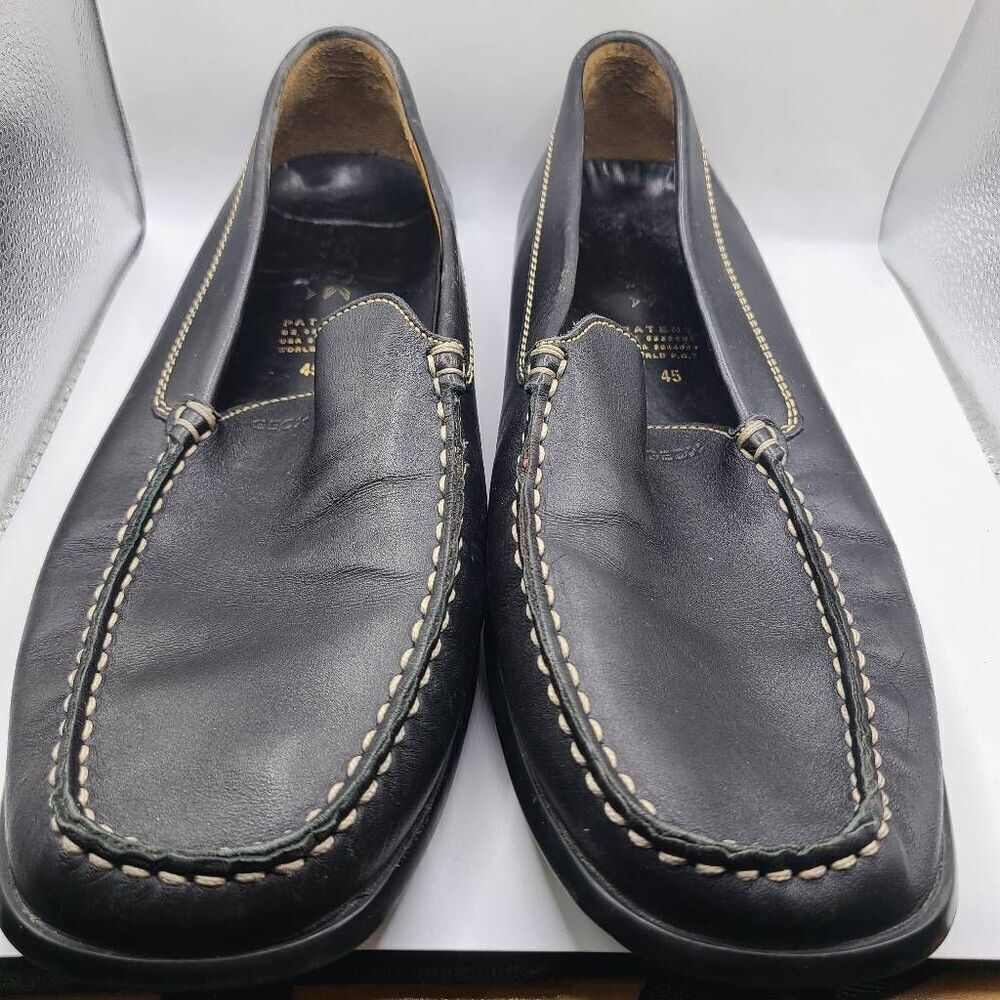 GEOX Respira Men's Black Leather Loafers Size 45